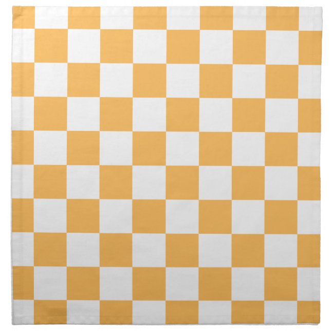 Classic visual peach checkerboard  cloth napkin (Front)