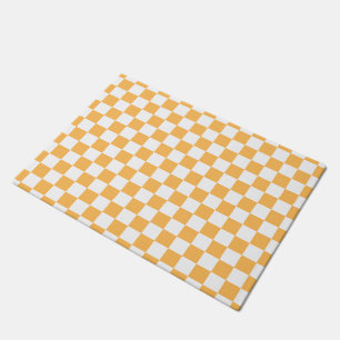 Classic visual peach checkerboard  doormat