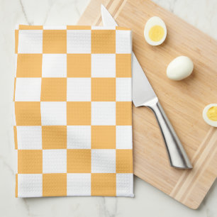 Classic visual peach checkerboard  kitchen towel
