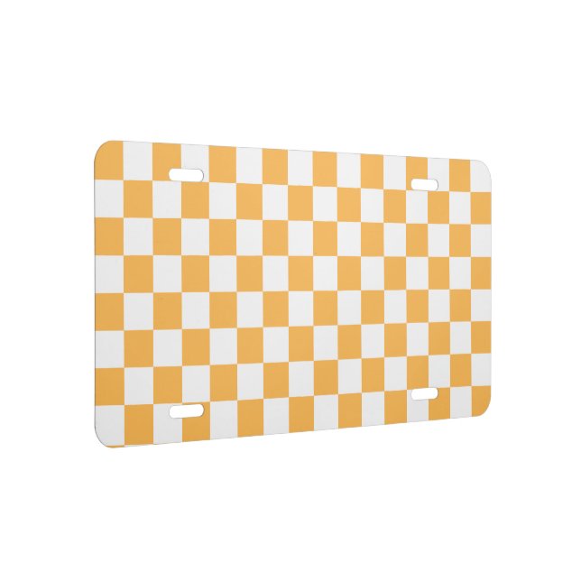Classic visual peach checkerboard  license plate (Right)