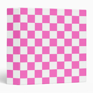 Classic visual pink checkerboard  3 ring binder