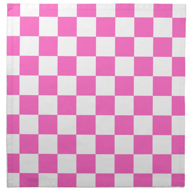 Classic visual pink checkerboard  cloth napkin (Front)