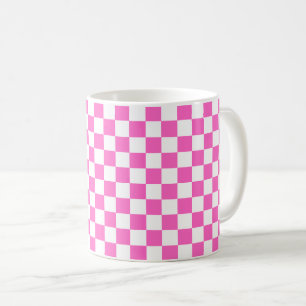 Classic visual pink checkerboard  coffee mug