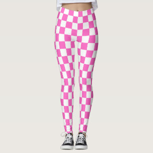Classic visual pink checkerboard  leggings