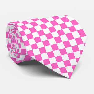 Classic visual pink checkerboard  neck tie