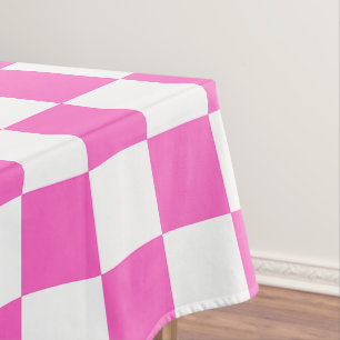 Classic visual pink checkerboard  tablecloth