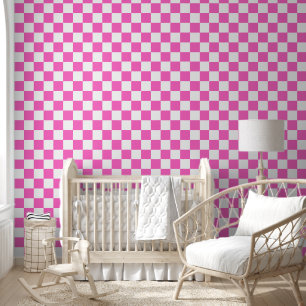 Classic visual pink checkerboard  wallpaper 
