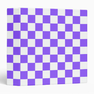 Classic visual purple checkerboard 3 ring binder