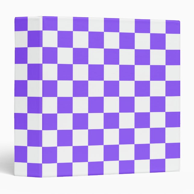 Classic visual purple checkerboard  3 ring binder (Front/Spine)
