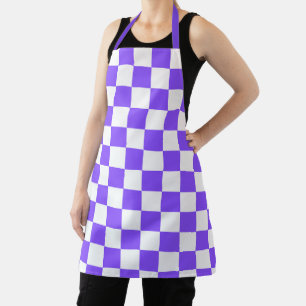 Classic visual purple checkerboard apron