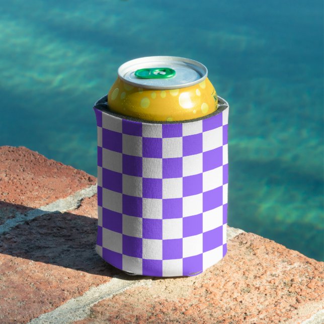Classic visual purple checkerboard  can cooler (In Situ Pool)