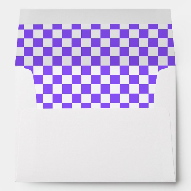 Classic visual purple checkerboard  envelope (Back (Bottom))