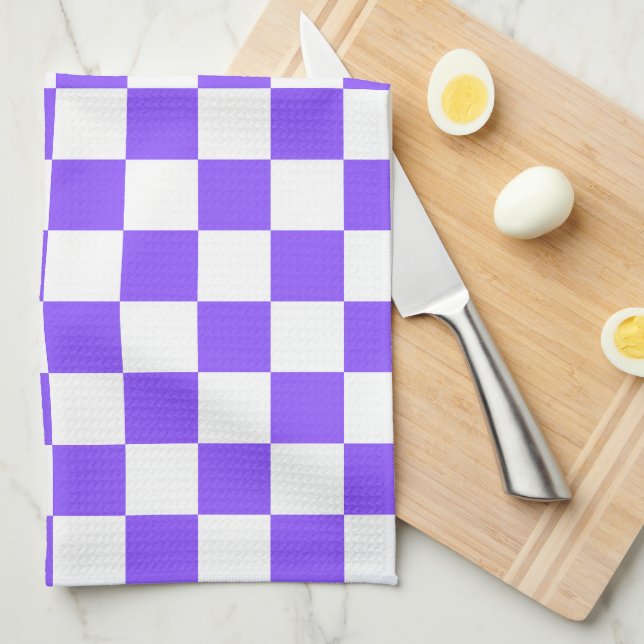 Classic visual purple checkerboard  kitchen towel (Quarter Fold)