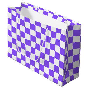 Classic visual purple checkerboard  large gift bag