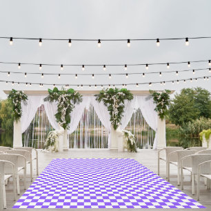 Classic visual purple checkerboard  outdoor rug