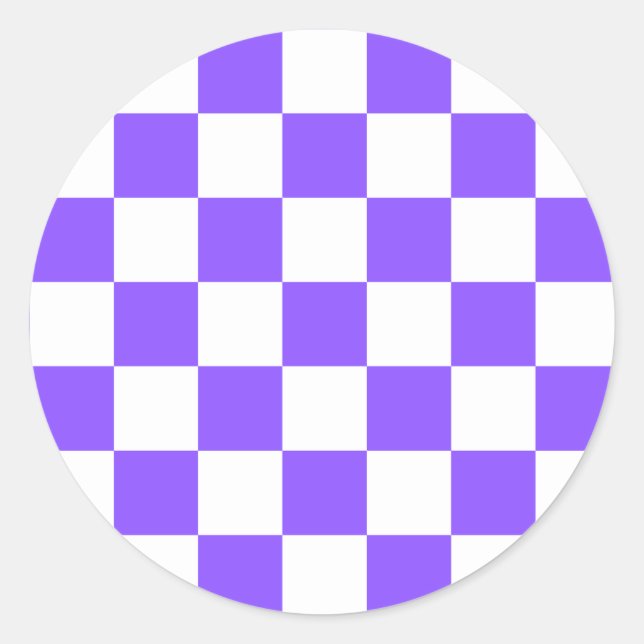 Classic visual purple checkerboard  round sticker (Front)