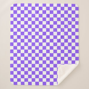 Classic visual purple checkerboard  sherpa blanket