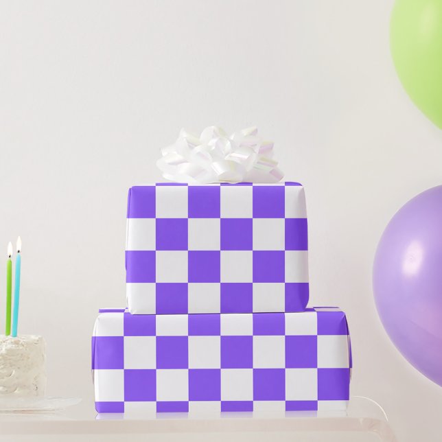 Classic visual purple checkerboard  wrapping paper (Creator Uploaded)