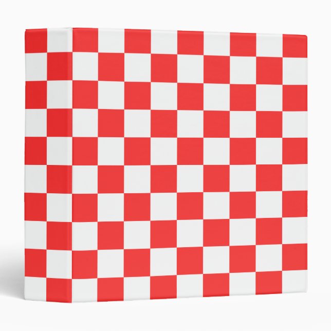 Classic visual red checkerboard  3 ring binder (Front/Spine)