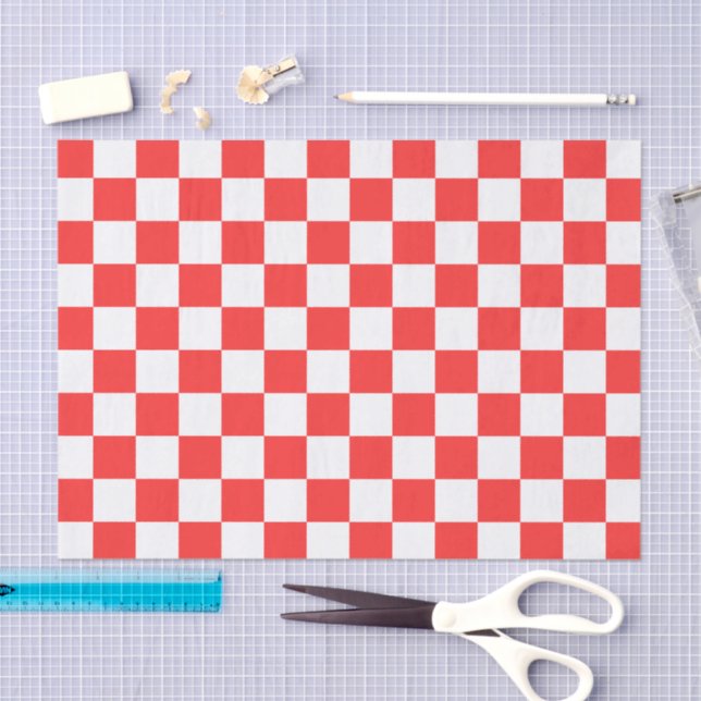 Classic visual red checkerboard  tissue paper (Craft)