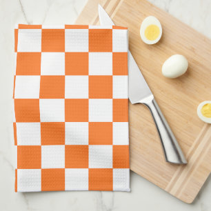 Classic visual salmon checkerboard kitchen towel