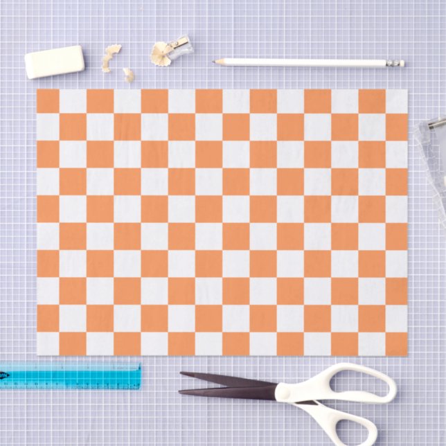 Classic visual salmon checkerboard  tissue paper (Craft)