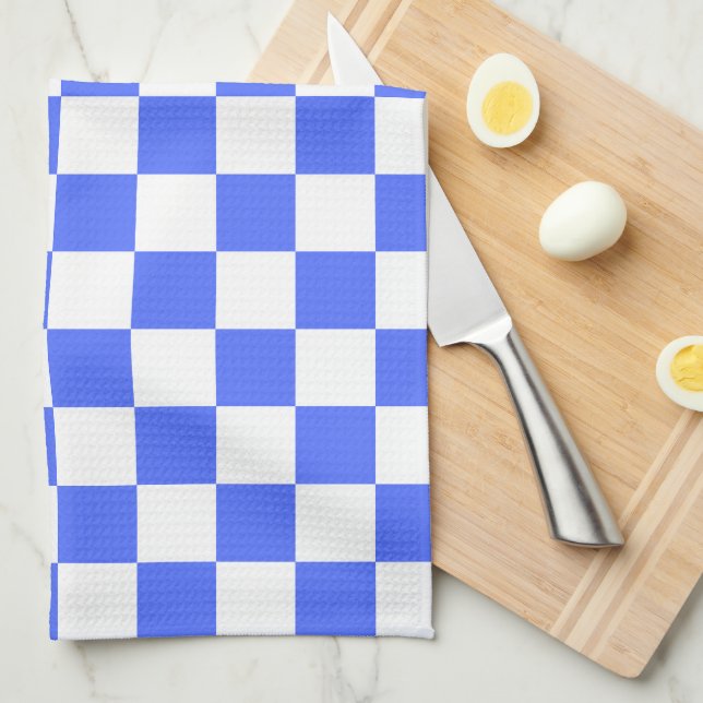 Classic visual sapphire checkerboard  kitchen towel (Quarter Fold)