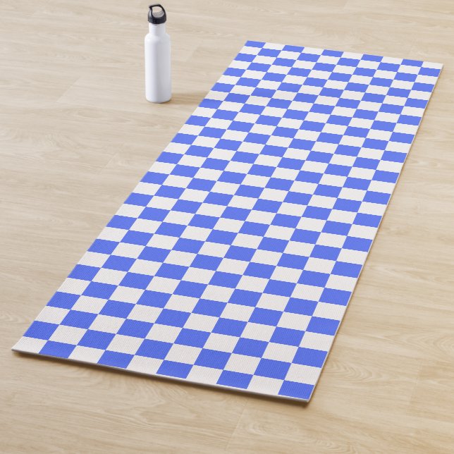 Classic visual sapphire checkerboard  yoga mat (In Situ)