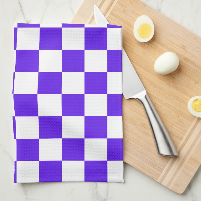 Classic visual violet checkerboard  kitchen towel (Quarter Fold)