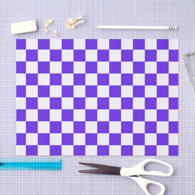Classic visual violet checkerboard  tissue paper (Craft)