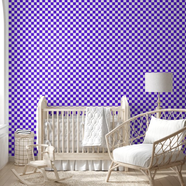Classic visual violet checkerboard  wallpaper  (Kids)
