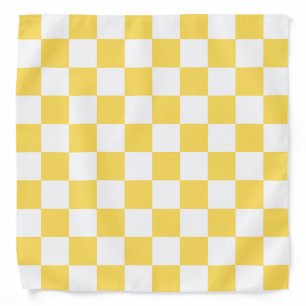 Classic visual yellow checkerboard  bandana
