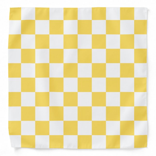Classic visual yellow checkerboard  bandana (Front)