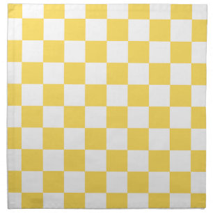 Classic visual yellow checkerboard  cloth napkin