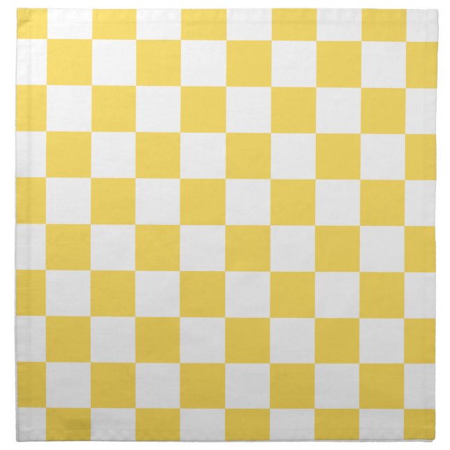 Classic visual yellow checkerboard  cloth napkin (Front)