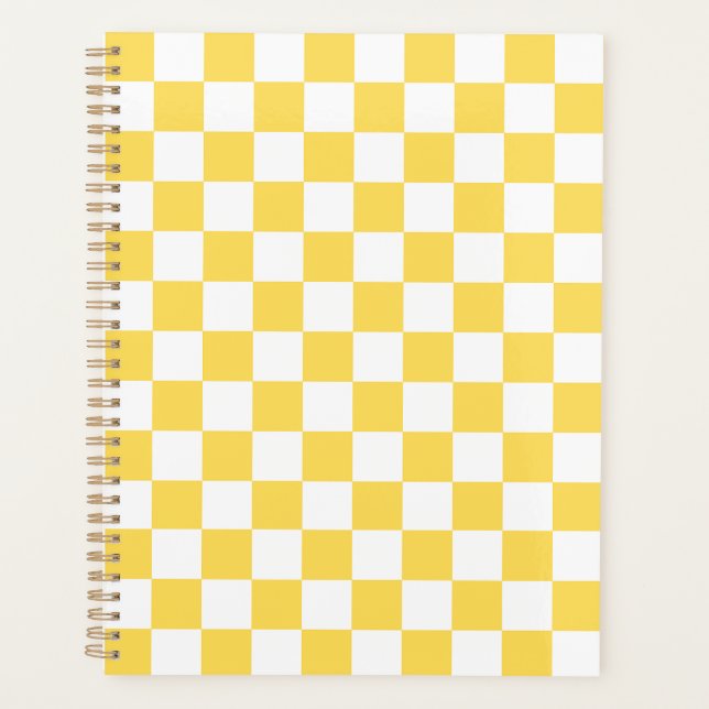Classic visual yellow checkerboard  planner (Front)