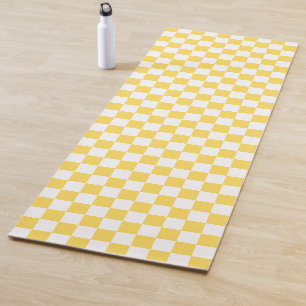 Classic visual yellow checkerboard yoga mat