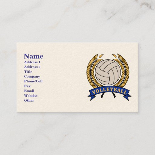 Customizable Classic Volleyball Design Business Cards