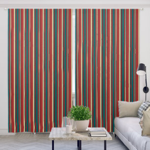 Classic warm vertical stripes, Autumnal hues Blackout Curtains