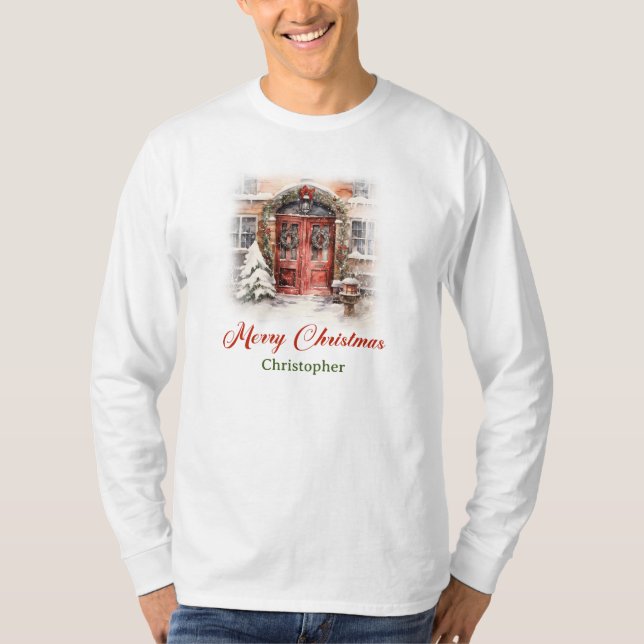 Classic warmish design with Christmas house  T-Shirt (Front)