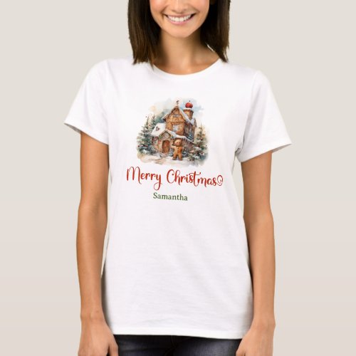 Classic warmish design with gingerbread house  T_Shirt