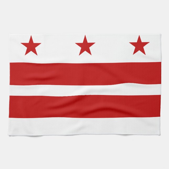 Classic Washington D.C. Flag Kitchen Towel (Horizontal)