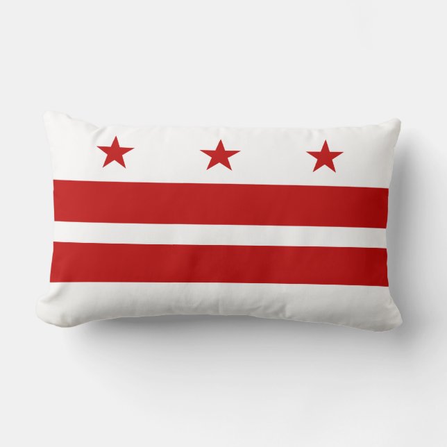 Classic Washington D.C. Flag Lumbar Pillow (Front)
