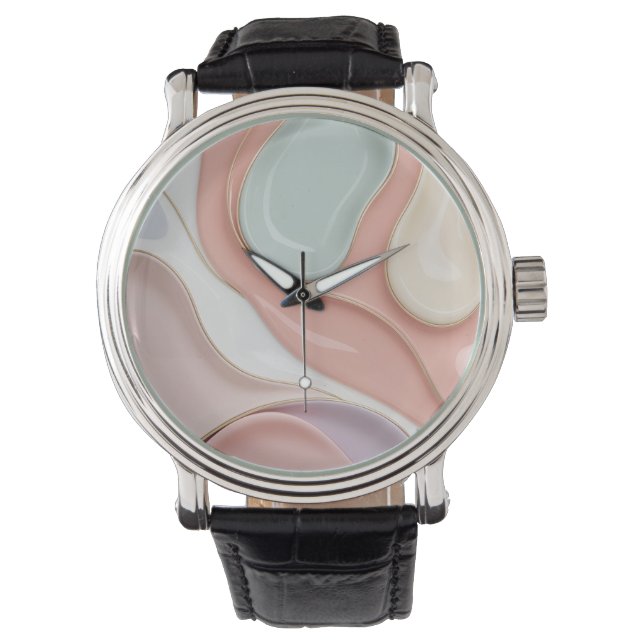 Classic watch in stylish abstract graphic (Front)