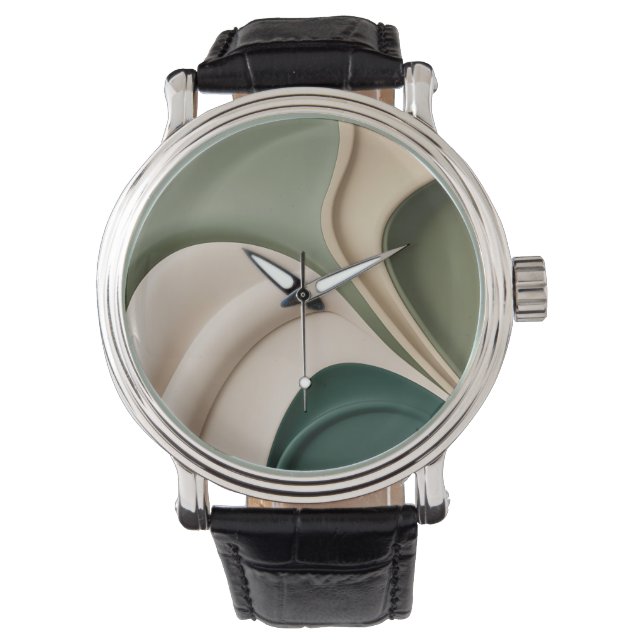 Classic watch in stylish abstract graphic (Front)