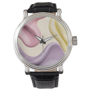 Classic watch in stylish abstract graphic