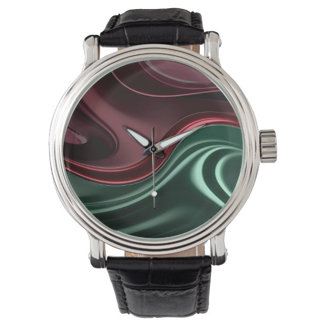 Classic watch in stylish abstract graphic (Front)