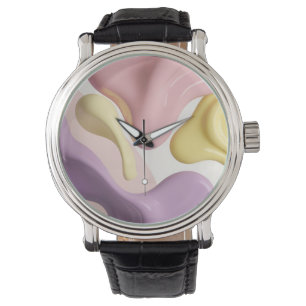 Classic watch in stylish abstract graphic