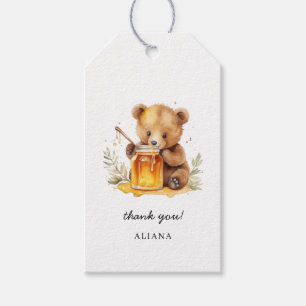 Classic Watercolor Bear Honey birthday thankyou Gift Tags