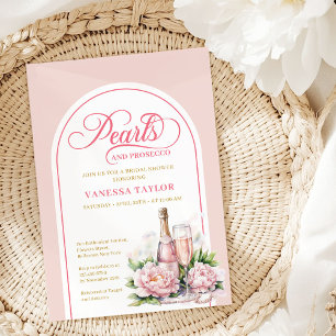 Classic Watercolor Blush and Gold Shower Invite